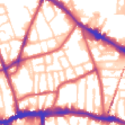 Daytime road noise heatmap for SE15 1AG