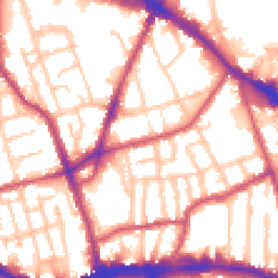 Daytime road noise heatmap for SE15 1AZ