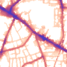 Daytime road noise heatmap for SE15 1NG