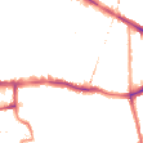 Night-time road noise heatmap for SE15 2LY