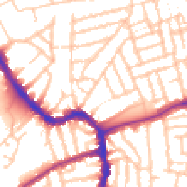 Daytime road noise heatmap for SE15 4DD