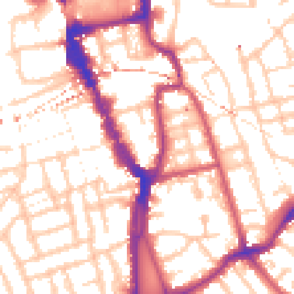 Daytime road noise heatmap for SE15 4UF
