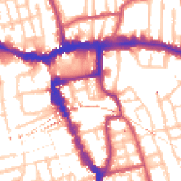 Daytime road noise heatmap for SE15 5HW