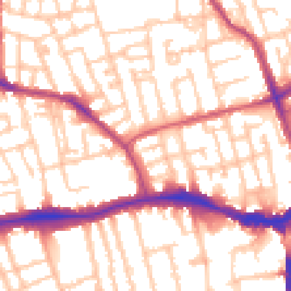 Daytime road noise heatmap for SE15 5JL