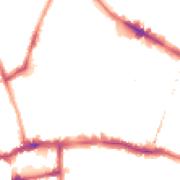 Night-time road noise heatmap for SE15 5XA