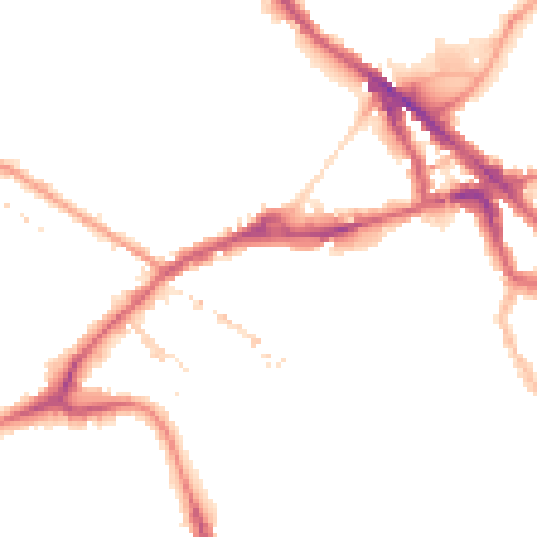 Night-time road noise heatmap for SE16 2BG