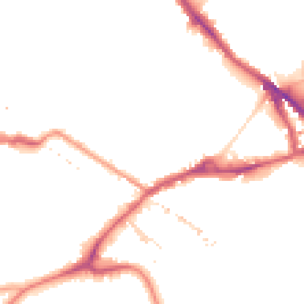 Night-time road noise heatmap for SE16 2DD