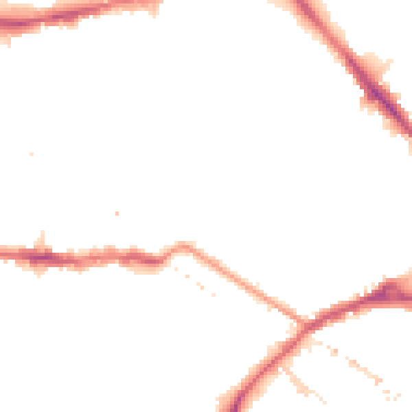 Night-time road noise heatmap for SE16 2HN