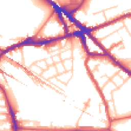 Daytime road noise heatmap for SE16 2NY
