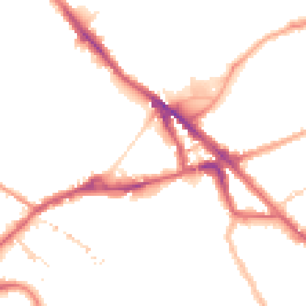 Night-time road noise heatmap for SE16 2PN