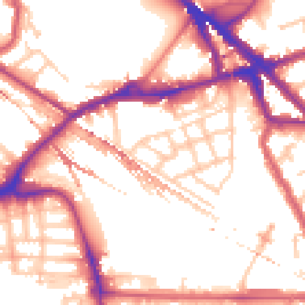 Daytime road noise heatmap for SE16 2TB