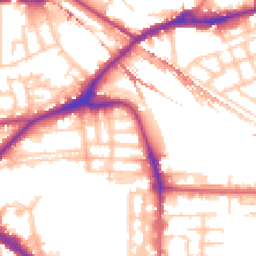 Daytime road noise heatmap for SE16 3BL