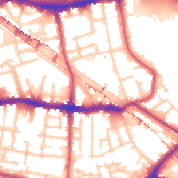 Daytime road noise heatmap for SE16 3UL