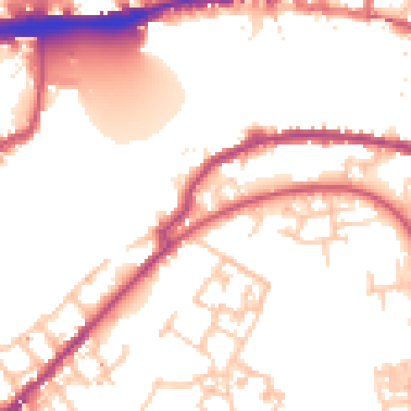 Daytime road noise heatmap for SE16 5SR