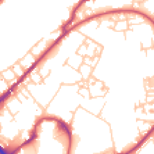 Daytime road noise heatmap for SE16 6AP