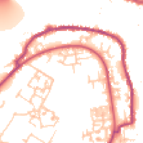 Daytime road noise heatmap for SE16 6LD