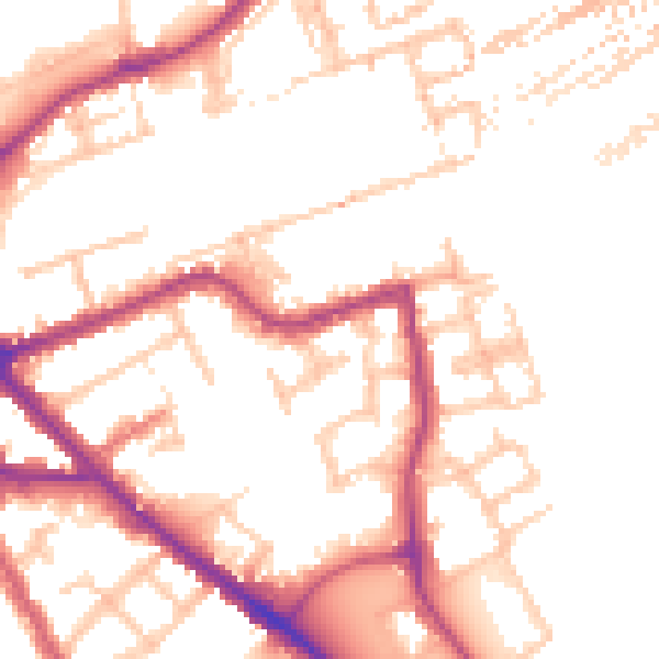 Daytime road noise heatmap for SE16 7FP