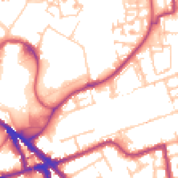 Daytime road noise heatmap for SE16 7PP