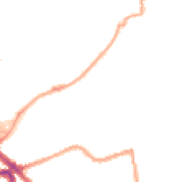 Night-time road noise heatmap for SE16 7TP