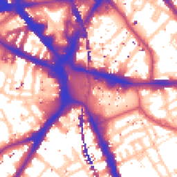 Daytime road noise heatmap for SE17 1AY
