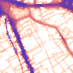 Daytime road noise heatmap for SE17 1DZ