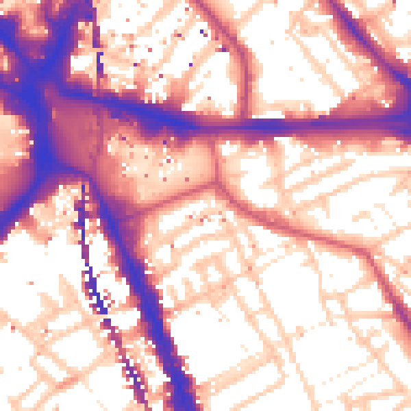 Daytime road noise heatmap for SE17 1FN