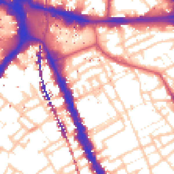 Daytime road noise heatmap for SE17 1LS