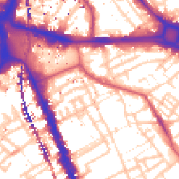 Daytime road noise heatmap for SE17 1NE
