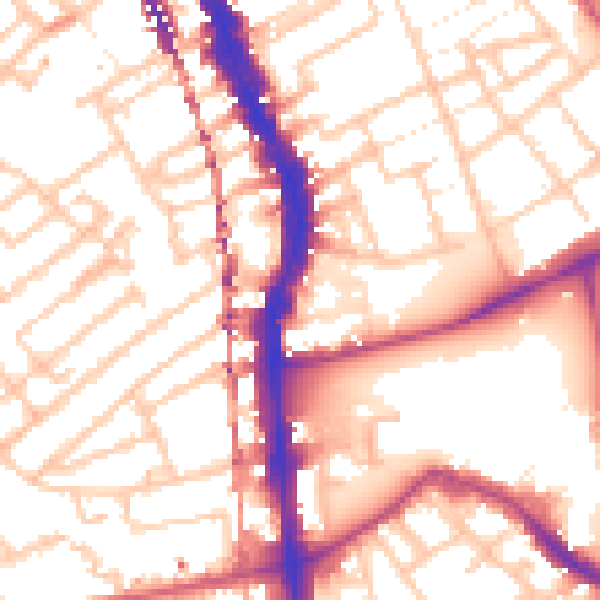 Daytime road noise heatmap for SE17 2BU