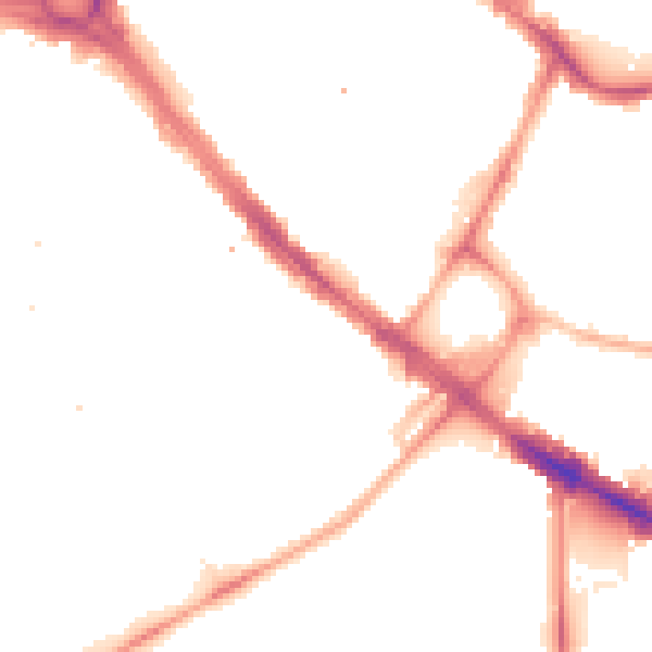 Night-time road noise heatmap for SE17 2LE