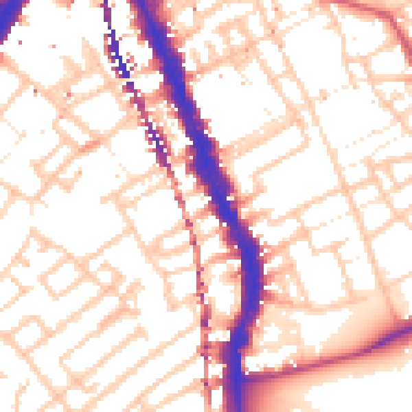 Daytime road noise heatmap for SE17 3EJ