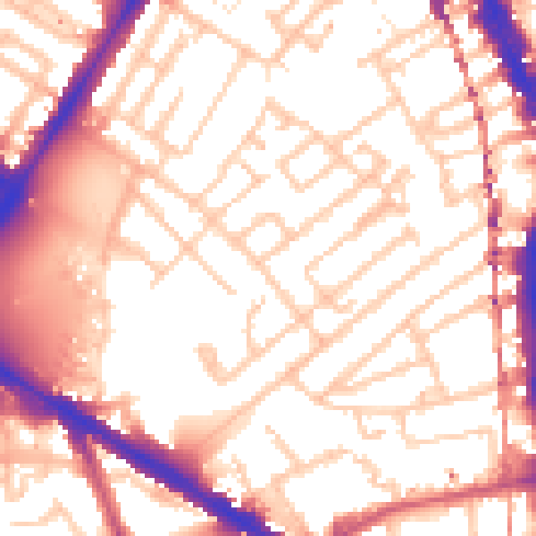 Daytime road noise heatmap for SE17 3NF