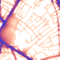 Daytime road noise heatmap for SE17 3NG