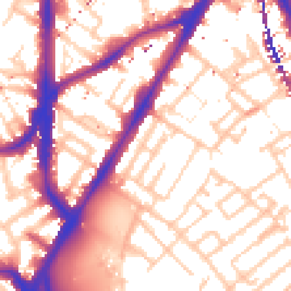 Daytime road noise heatmap for SE17 3UU