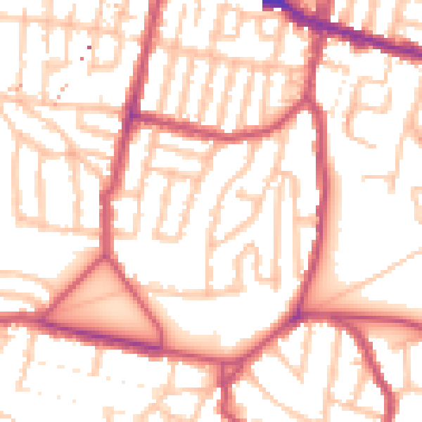 Daytime road noise heatmap for SE18 1RL