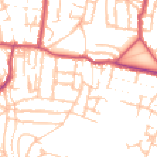 Daytime road noise heatmap for SE18 3AE