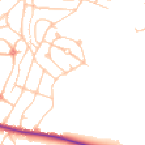 Daytime road noise heatmap for SE18 3BZ