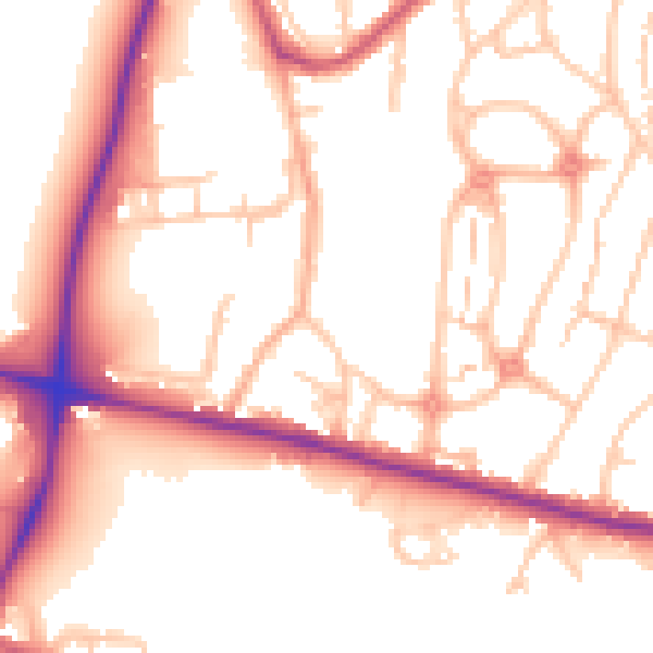 Daytime road noise heatmap for SE18 3RP