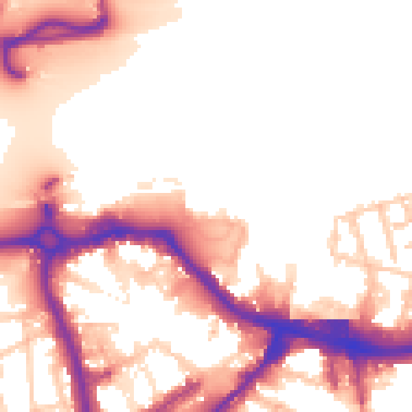 Daytime road noise heatmap for SE18 6NR