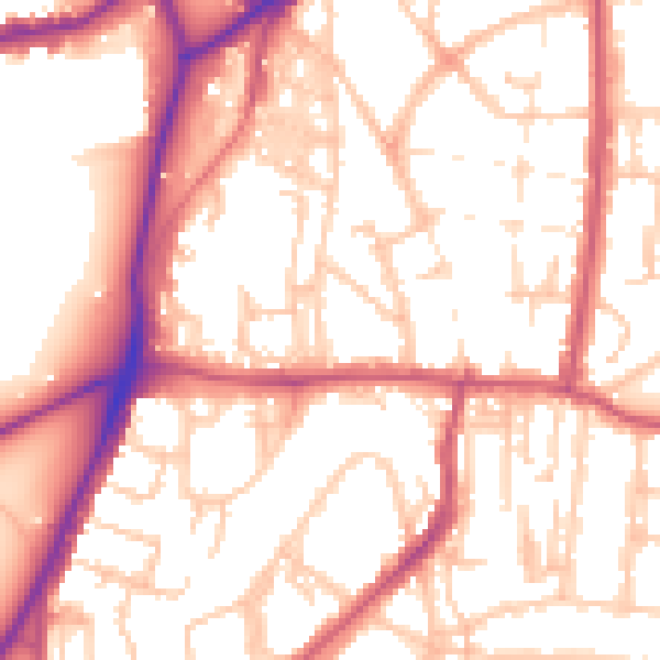 Daytime road noise heatmap for SE18 6UF