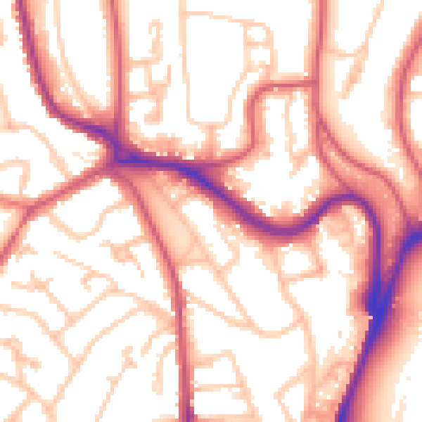 Daytime road noise heatmap for SE19 1HW