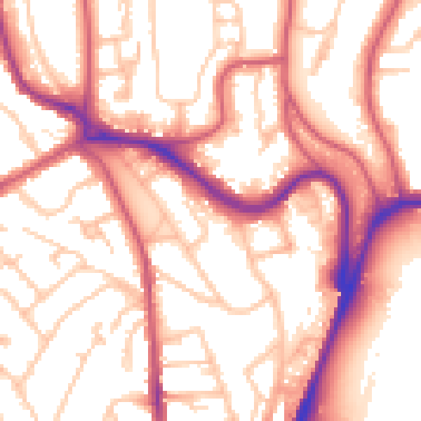 Daytime road noise heatmap for SE19 1HY