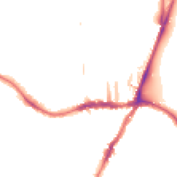 Night-time road noise heatmap for SE19 1NL