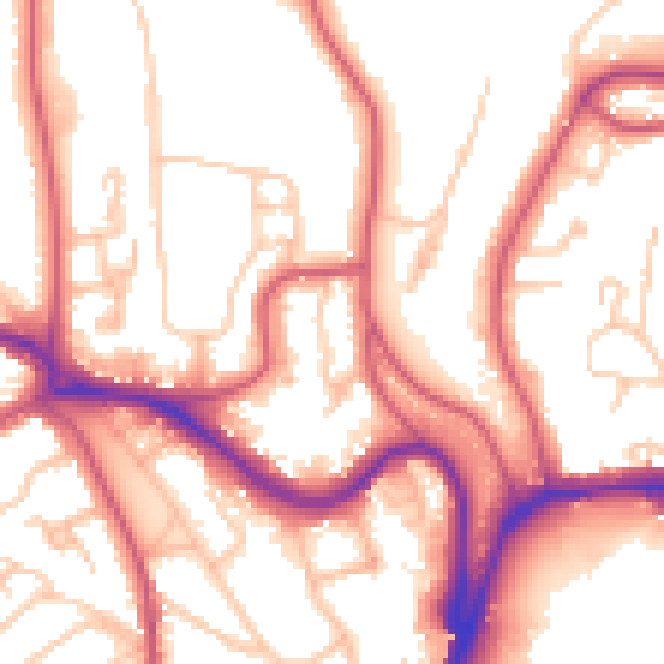 Daytime road noise heatmap for SE19 1XB