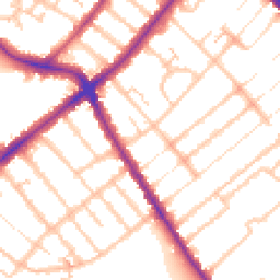 Daytime road noise heatmap for SE20 7RD