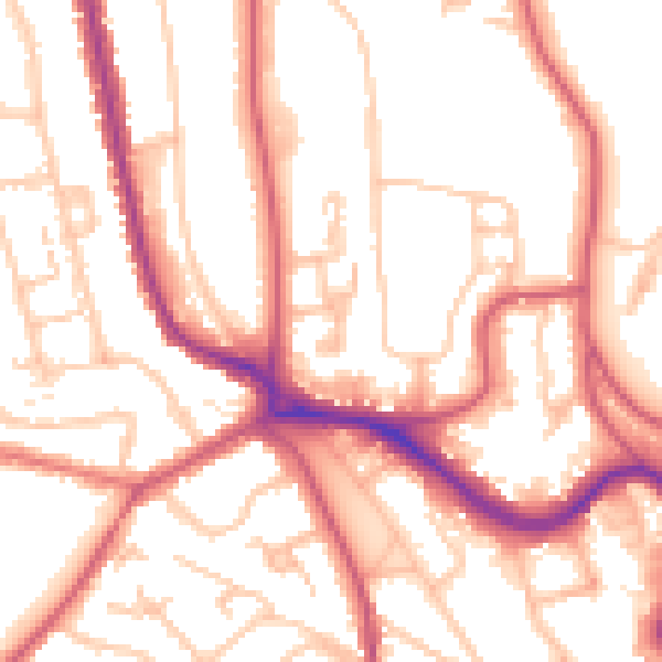 Daytime road noise heatmap for SE21 8AF