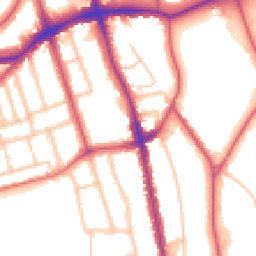 Daytime road noise heatmap for SE21 8SZ