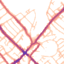 Daytime road noise heatmap for SE25 4DF