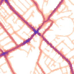 Daytime road noise heatmap for SE25 5AW
