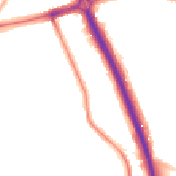 Night-time road noise heatmap for SE3 0EE